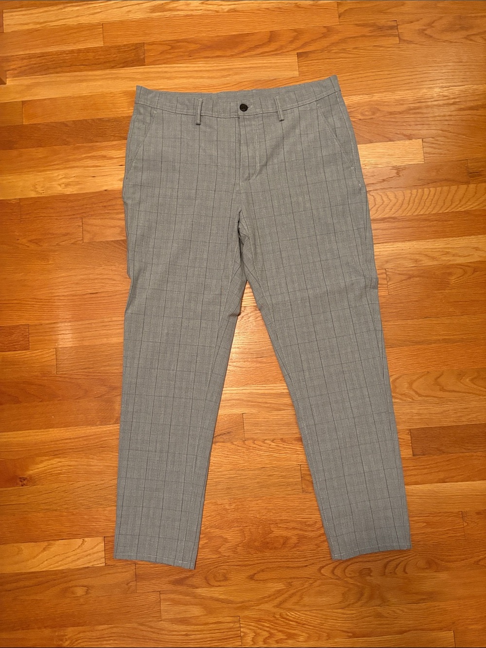 Zara Light Gray Plaid Men's Dress Pants